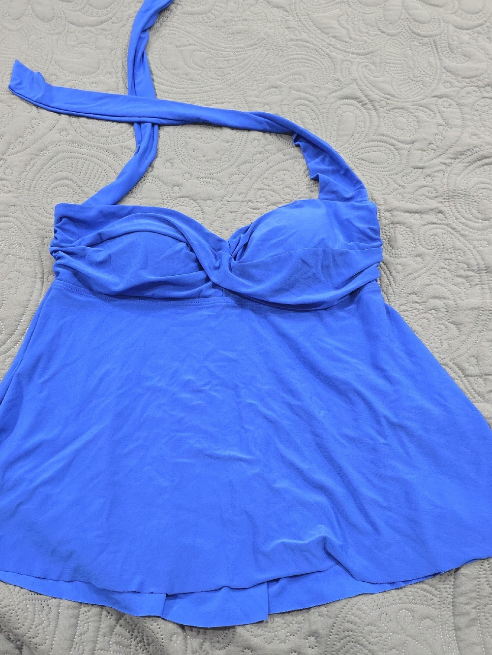 Aqua Green Bright Blue Halter Swim Top